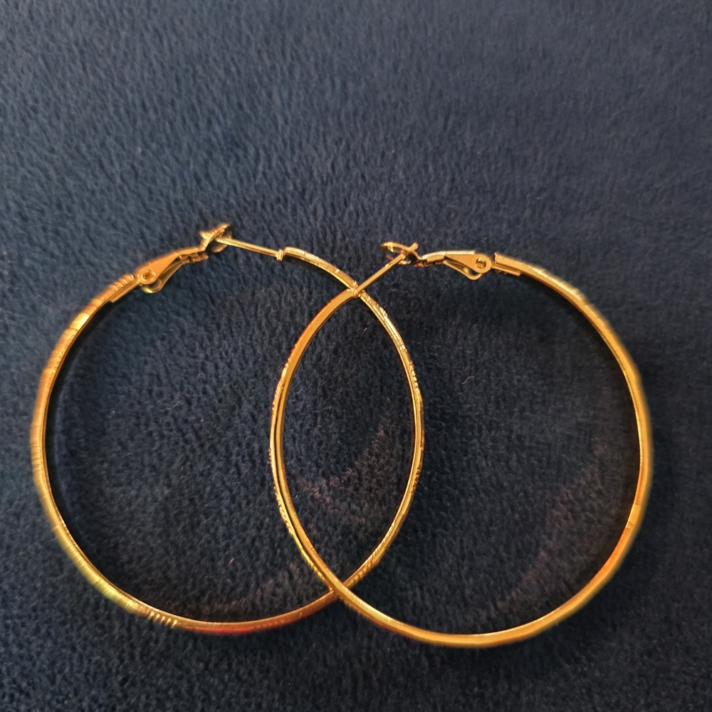 Mint Gold Hoop Earrings